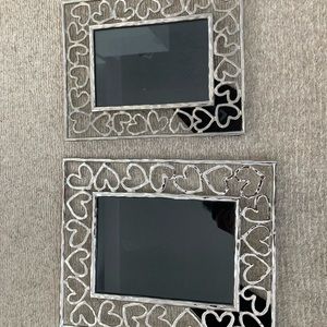 Set of 2 Michael Aram hearts silver photo frames 5x7 4x6